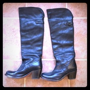 Black Leather Frye Boots
